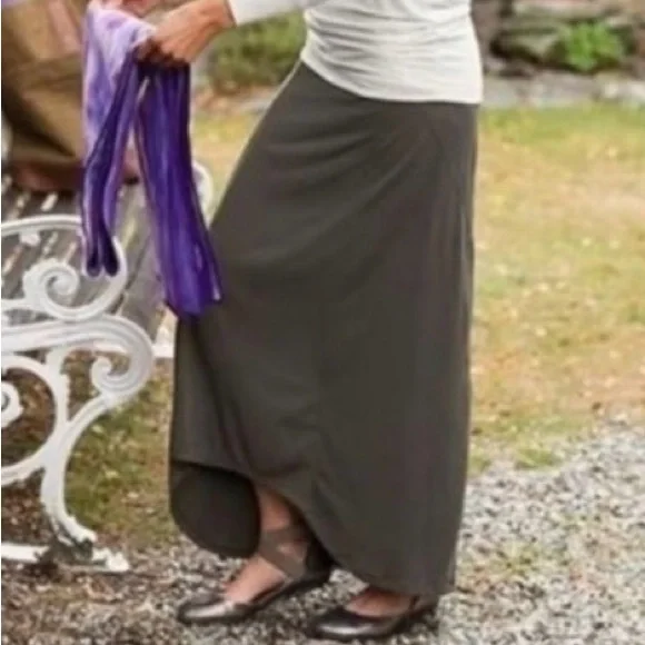Athleta Grey Thrones High/Low Jersey Maxi Skirt Small - Picture 2 of 10